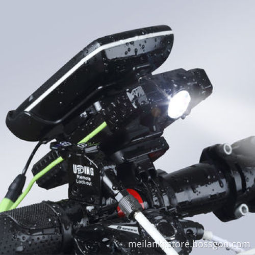 Waterproof bicycle power bank with LED light and SOS function